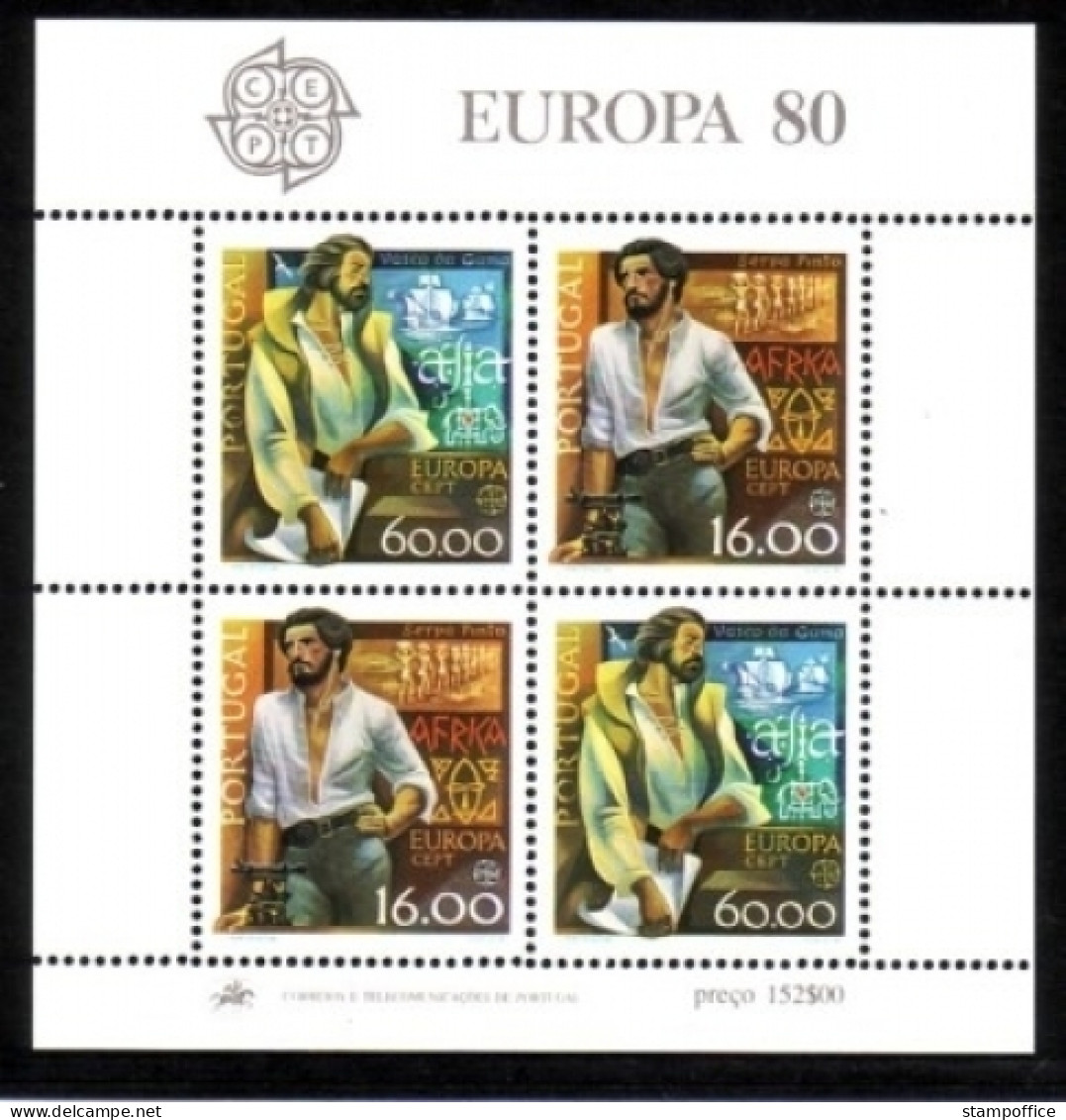 PORTUGAL BLOCK 29 POSTFRISCH(MINT) CEPT 1980 PERSÖNLICHKEITEN - SEEFAHRER FORSCHER - 1980