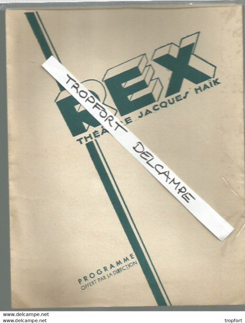 RT // Vintage // à Saisir !! Programme Cinéma REX 1933 Espagne LOLITA BENAVENTE // Cheirle Armand Bernard Oscar WILDE - Programmes