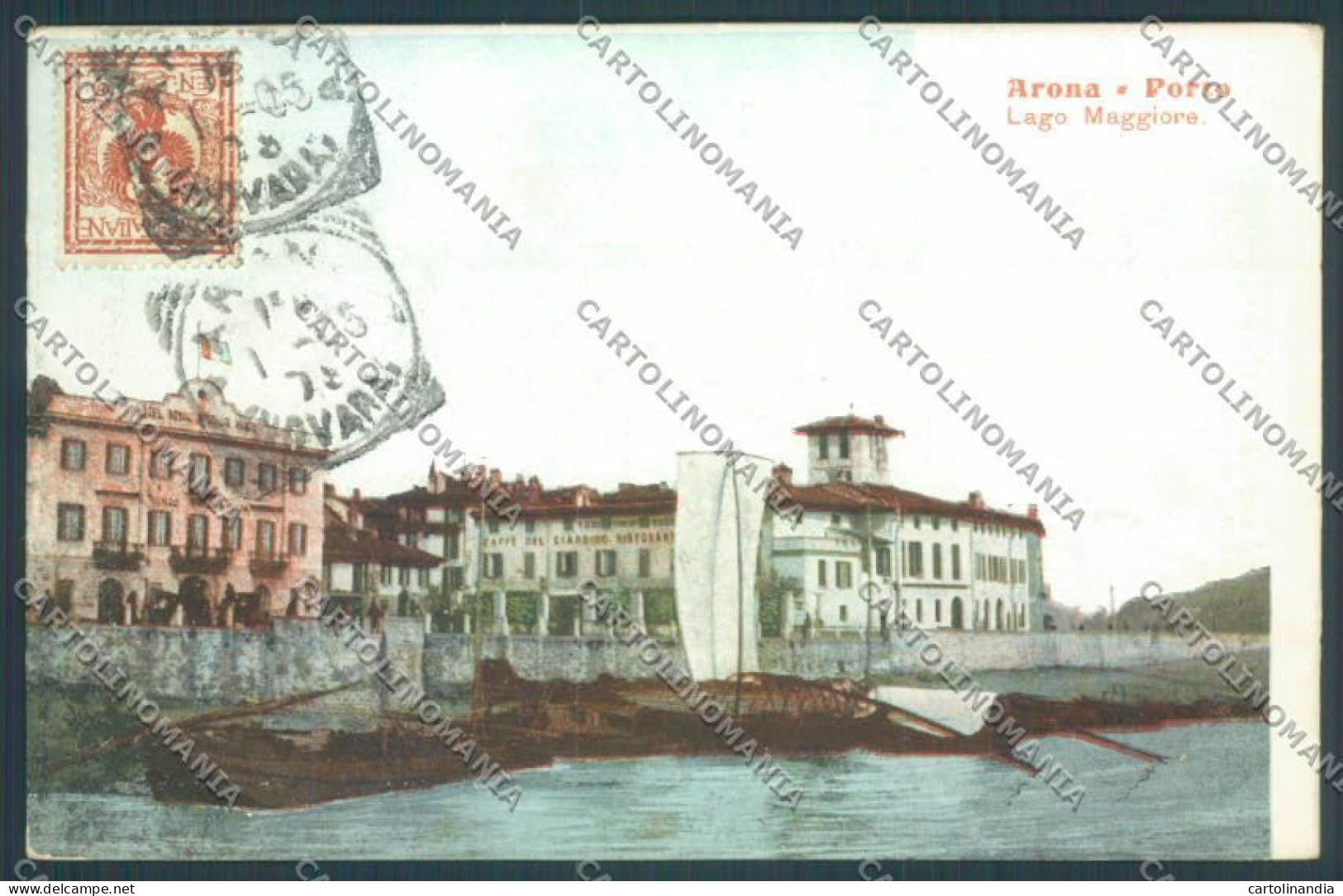 Novara Arona Barca Cartolina ZB1357 - Novara