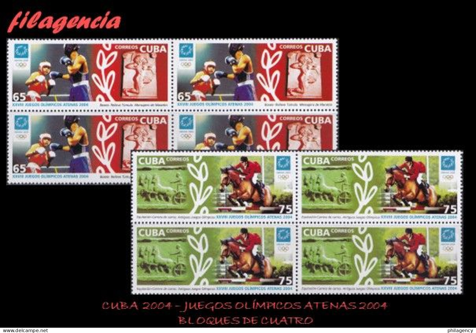 CUBA. BLOQUES DE CUATRO. 2004-03 JUEGOS OLÍMPICOS EN ATENAS - Unused Stamps