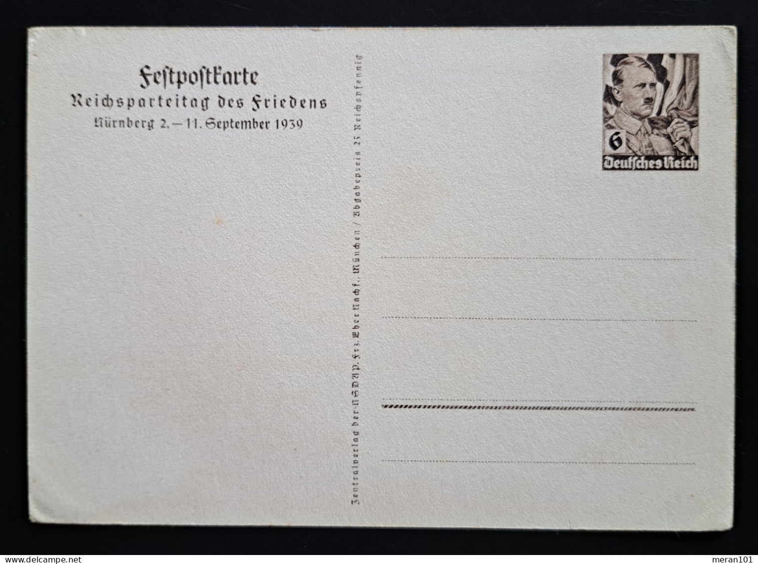 Postkarte Reichparteitag 1939 Ungebraucht - Cartoline