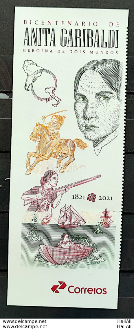 Vignette Of The Bicentennial Seal Anita Garibaldi Cavalo Arma 2021 - Neufs