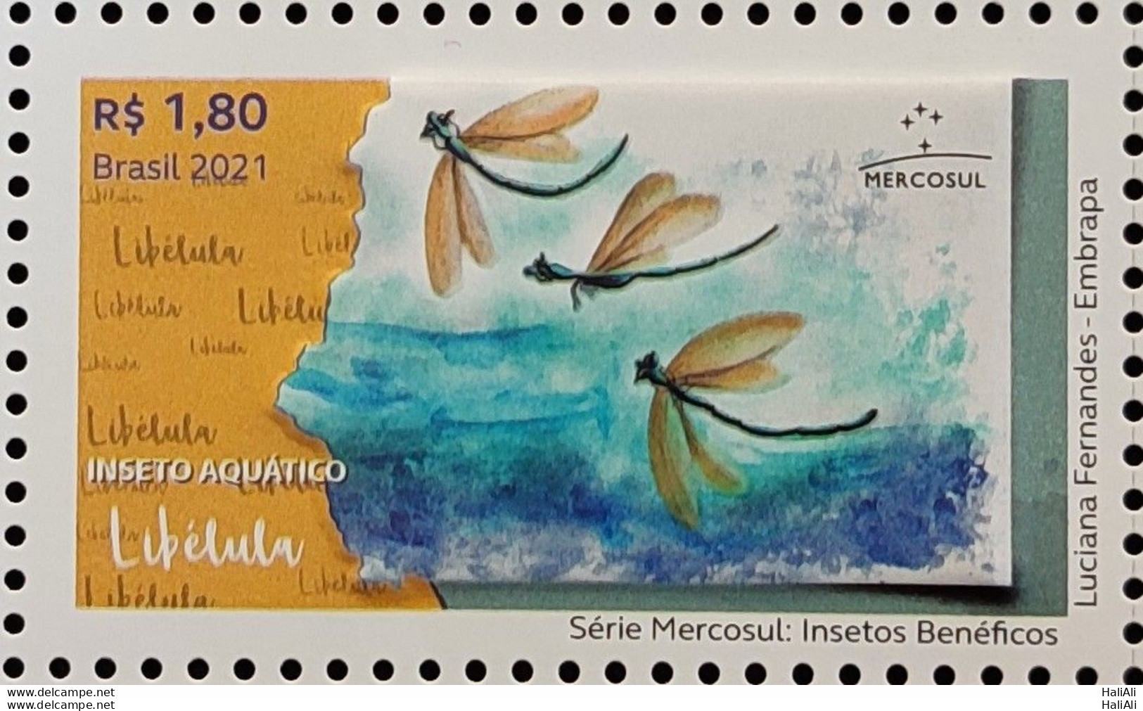 C 4026 Brazil Stamp Beneficial Insects Dragonfly Mercosul 2021 - Ungebraucht