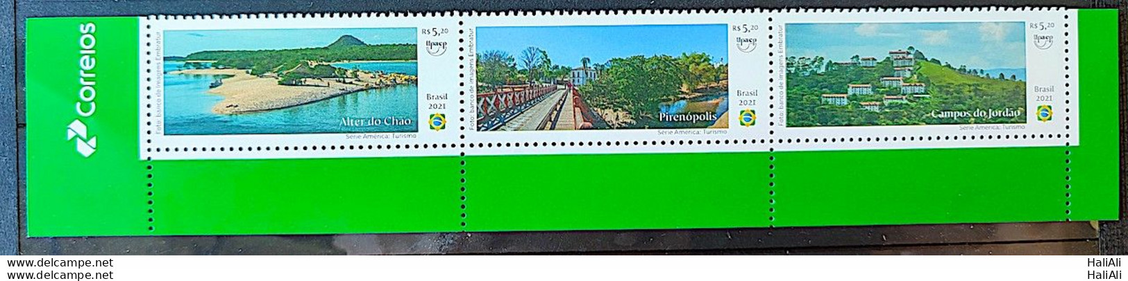 C 4013 Brazil Stamp UPAEP, Tourism, Alter Do Chao Pirenopolis Campos Do Jordao 2021 Complete Series Vignette Correios - Unused Stamps