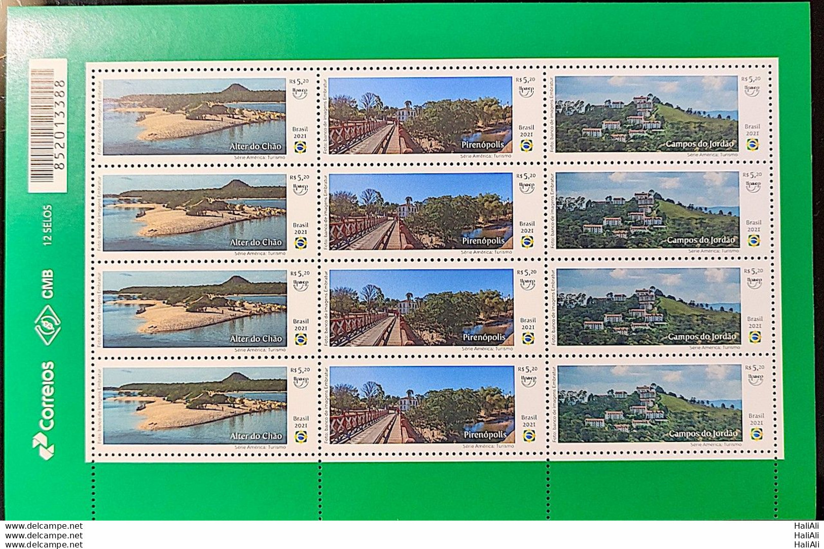 C 4013 Brazil Stamp American Series, UPAEP, Tourism, Alter Do Chao Pirenopolis Campos Do Jordao 2021 Sheet - Nuovi