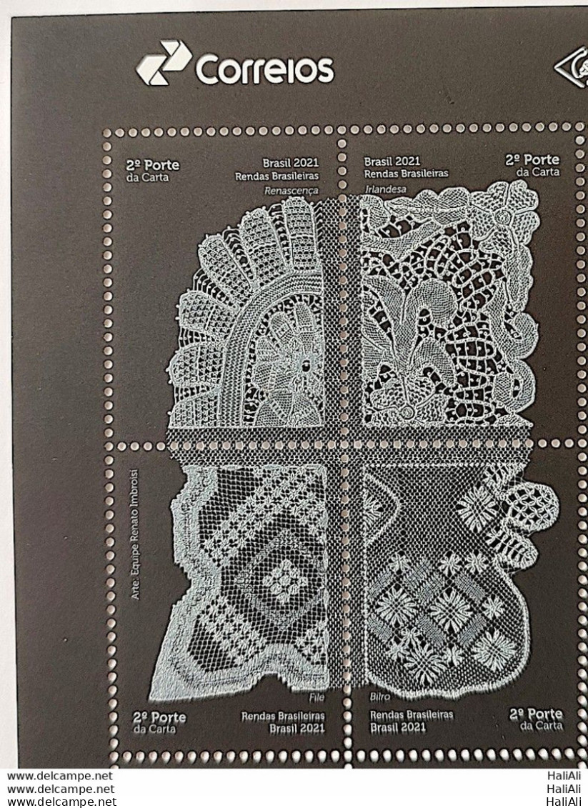 C 3989 Brazil Stamp Brazilian Lace 2021 Vignette Correios - Unused Stamps