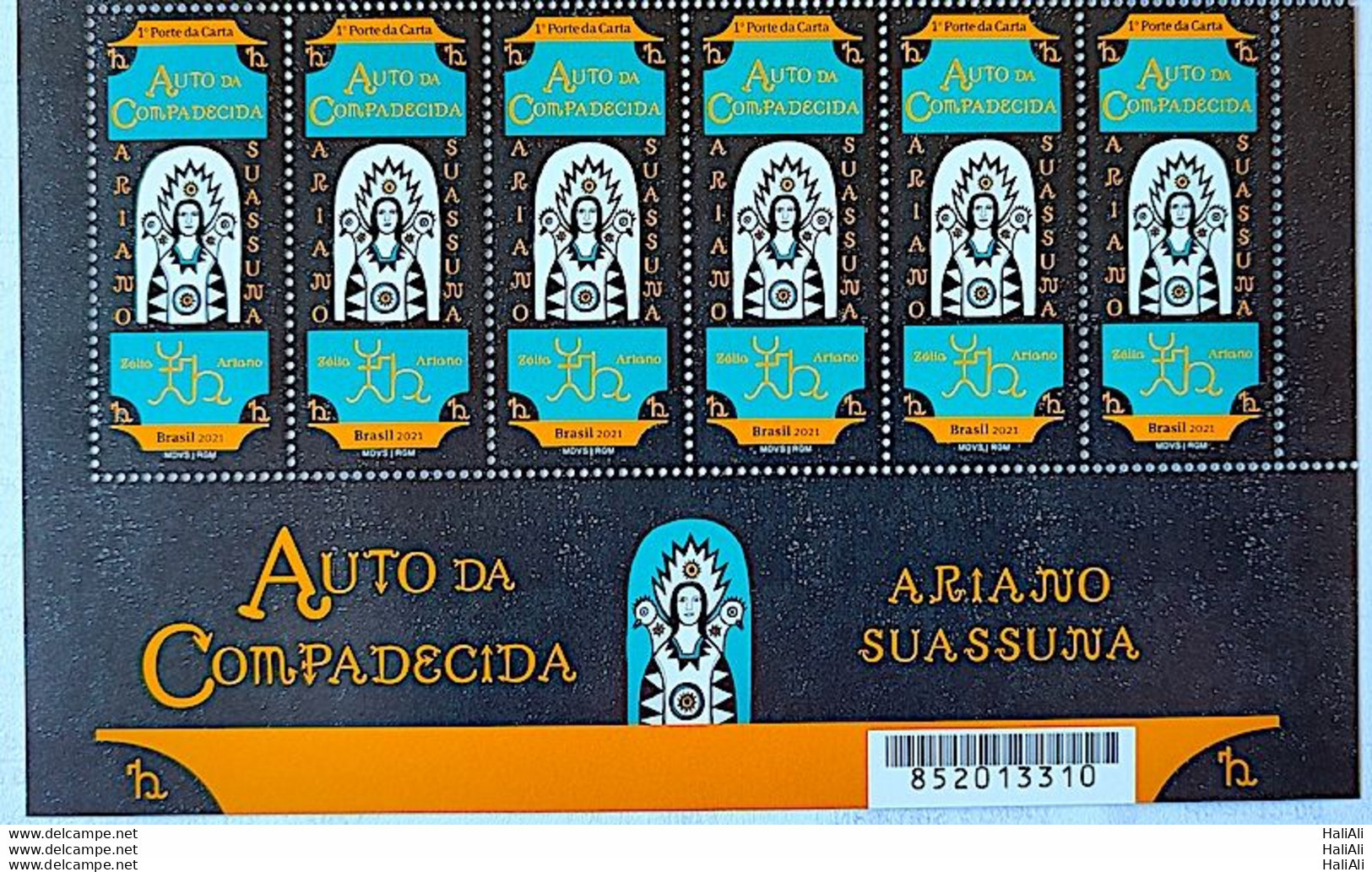 C 3988 Brazil Stamp Auto Da Compadecida Ariano Suassuna Literature 2021 Vignette And 6 Stamps - Unused Stamps