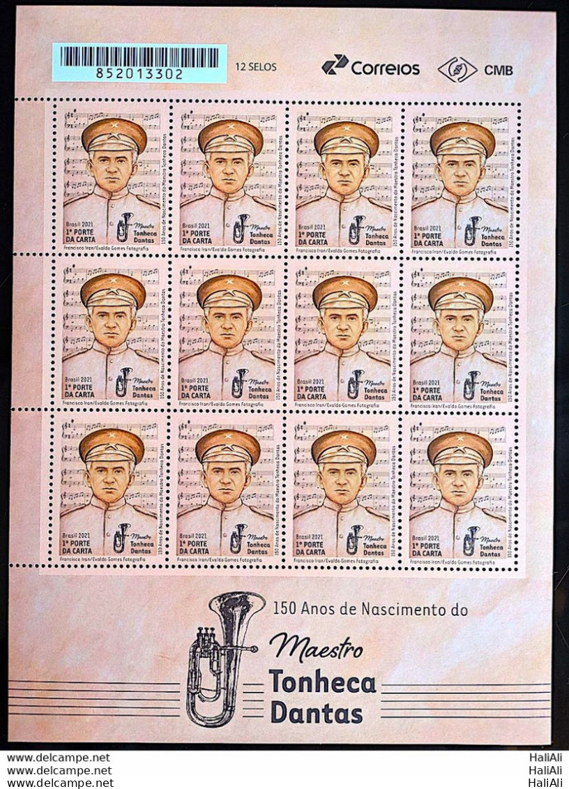 C 3987 Brazil Stamp Conductor Tonheca Dantas Music Bomber 2021 Sheet - Ungebraucht