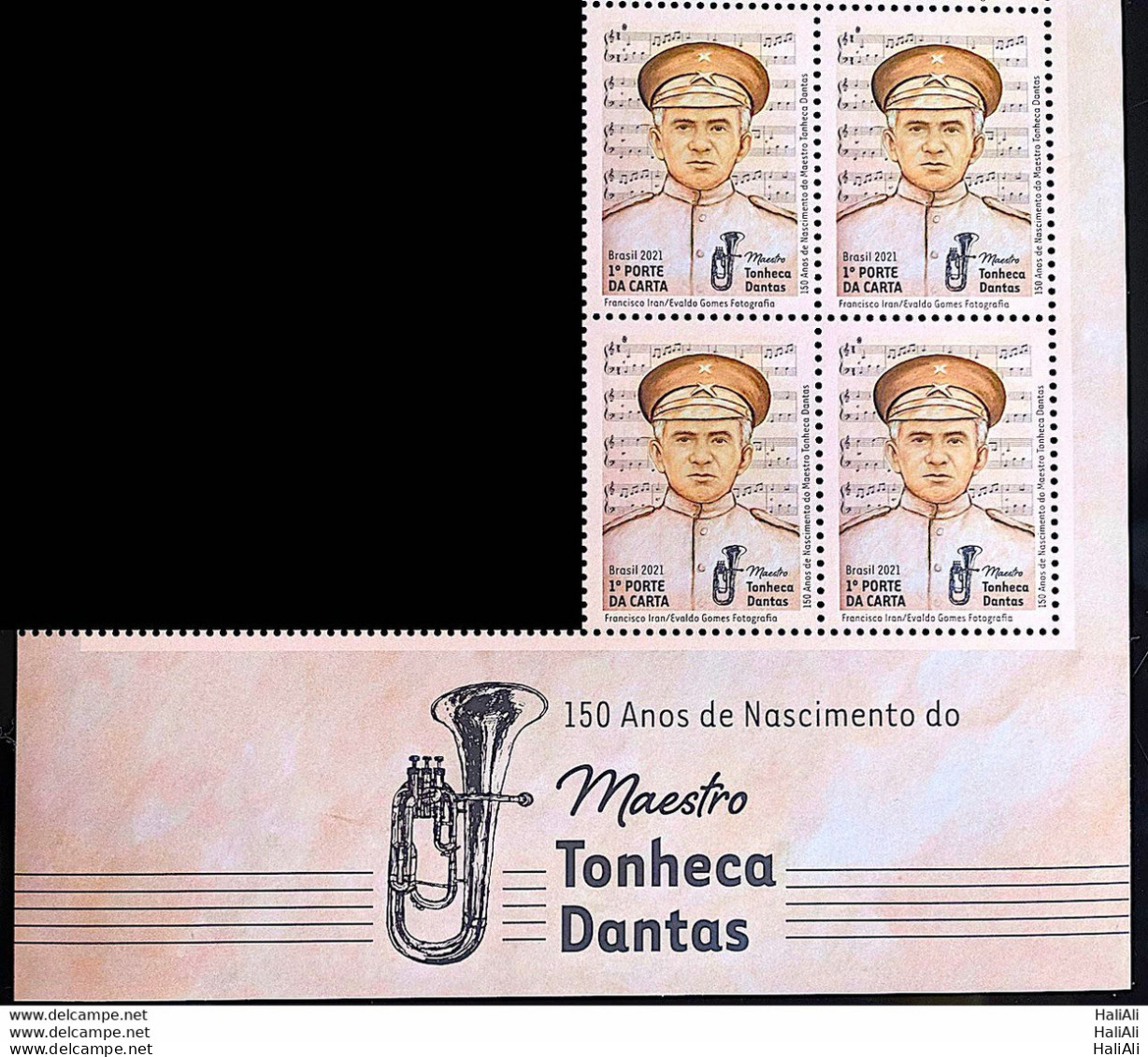 C 3987 Brazil Stamp Conductor Tonheca Dantas Music Bomber 2021 Block Of 4 Vignette - Nuovi