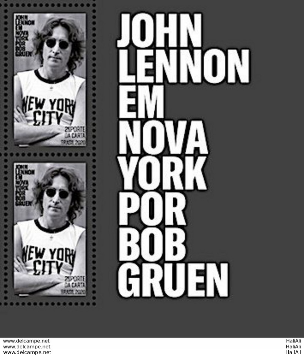 C 3982 Brazil Stamp Selo Do John Lennon 2021 Bob Gruen With Vignette - Other & Unclassified