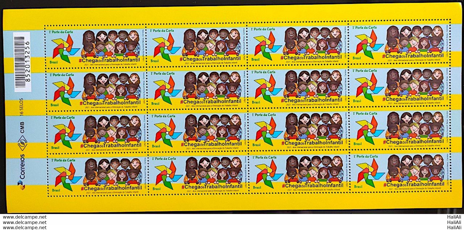 C 3983 Brazil Stamp No More Child Labor Self Gummed 2021 Sheet - Nuevos