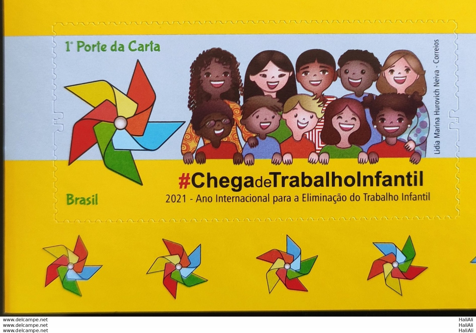 C 3984 Brazil Stamp No More Child Labor Self Adhesive Child 2021 With Lower Vignette - Unused Stamps