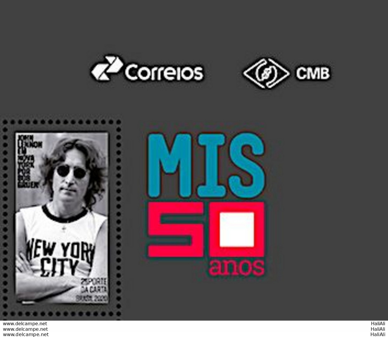 C 3982 Brazil Stamp John Lennon 2021 MIS 50 With Vignette - Sonstige & Ohne Zuordnung