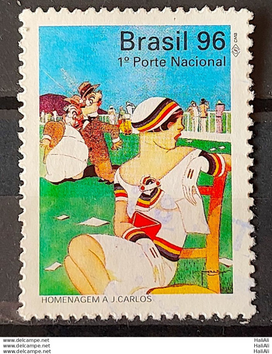 C 2021 Brazil Stamp J Carlos Art Painting Charge 1996 Circulated 1 - Usados