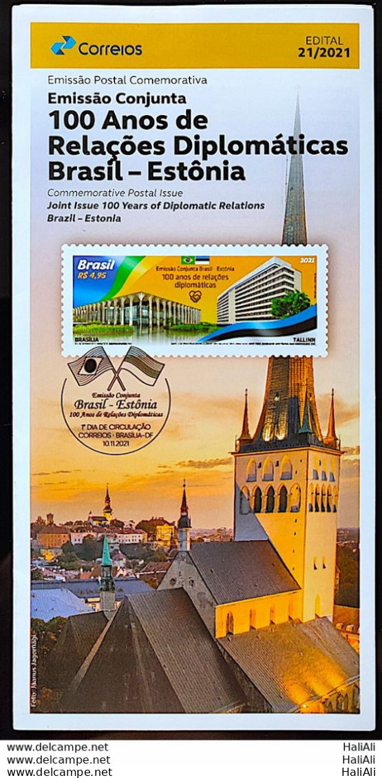 Brochure Brazil Edital 2021 21 Diplomatic Relations Estonia Without Stamp - Other & Unclassified