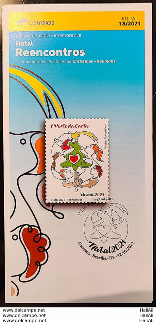 Brochure Brazil Edital 2021 18 Christmas Religion Without Stamp - Briefe U. Dokumente