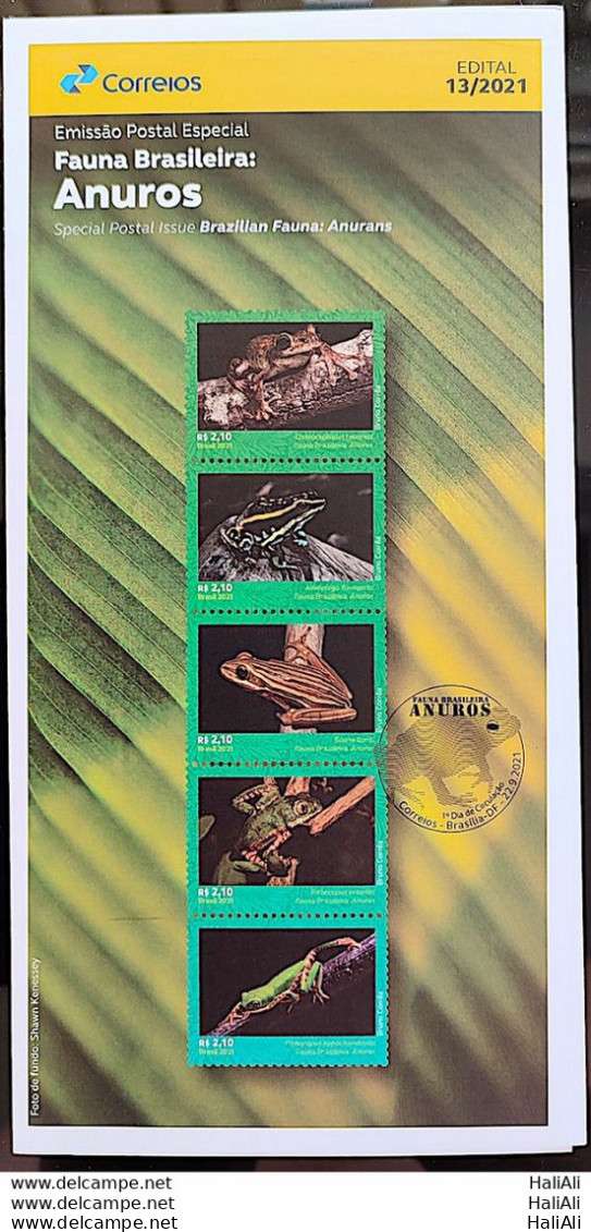 Brochure Brazil Edital 2021 13 Fauna Anurans Frog Without Stamp - Storia Postale