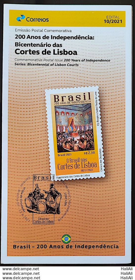 Brochure Brazil Edital 2021 10 Bicentennial Of Lisbon Courts Portugal Without Stamp - Briefe U. Dokumente