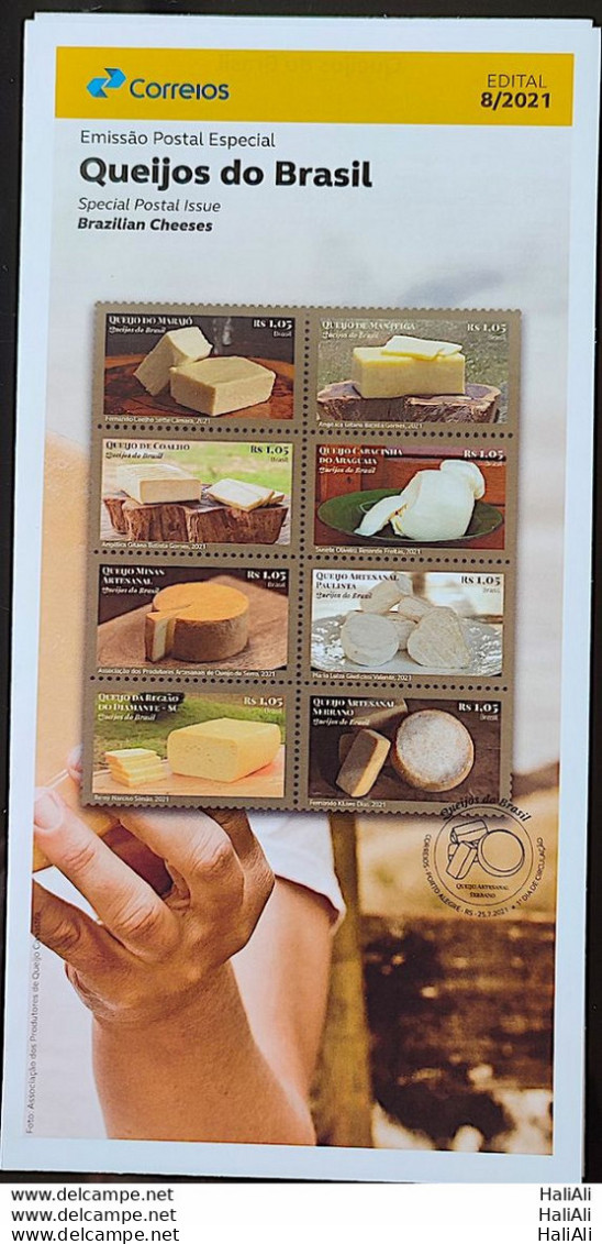 Brochure Brazil Edital 2021 08 Brazilian Cheeses Gastronomy Without Stamp - Covers & Documents
