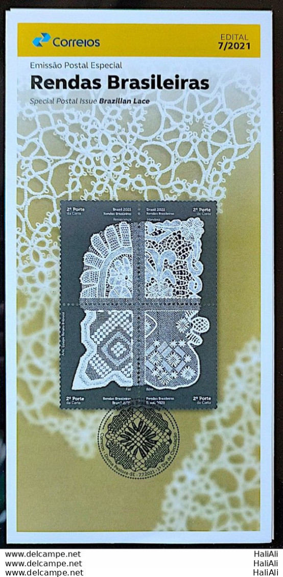 Brochure Brazil Edital 2021 07 Brazilian Lace Without Stamp - Covers & Documents