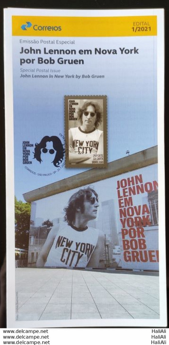 Brochure Brazil Edital 2021 01 John Lennon Beatles New York Bob Gruen Music Without Stamp - Other & Unclassified