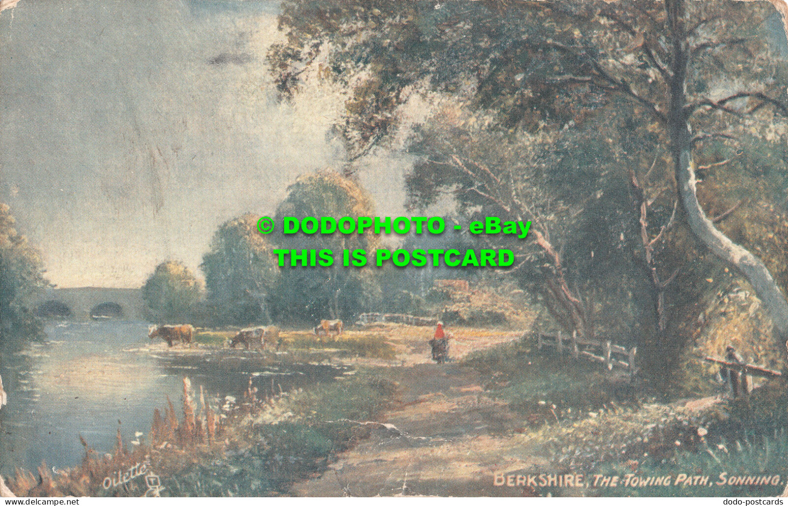 R495990 Berkshire. The Towing Path. Sonning. Picturesque Counties. Tuck. Oilette - Monde