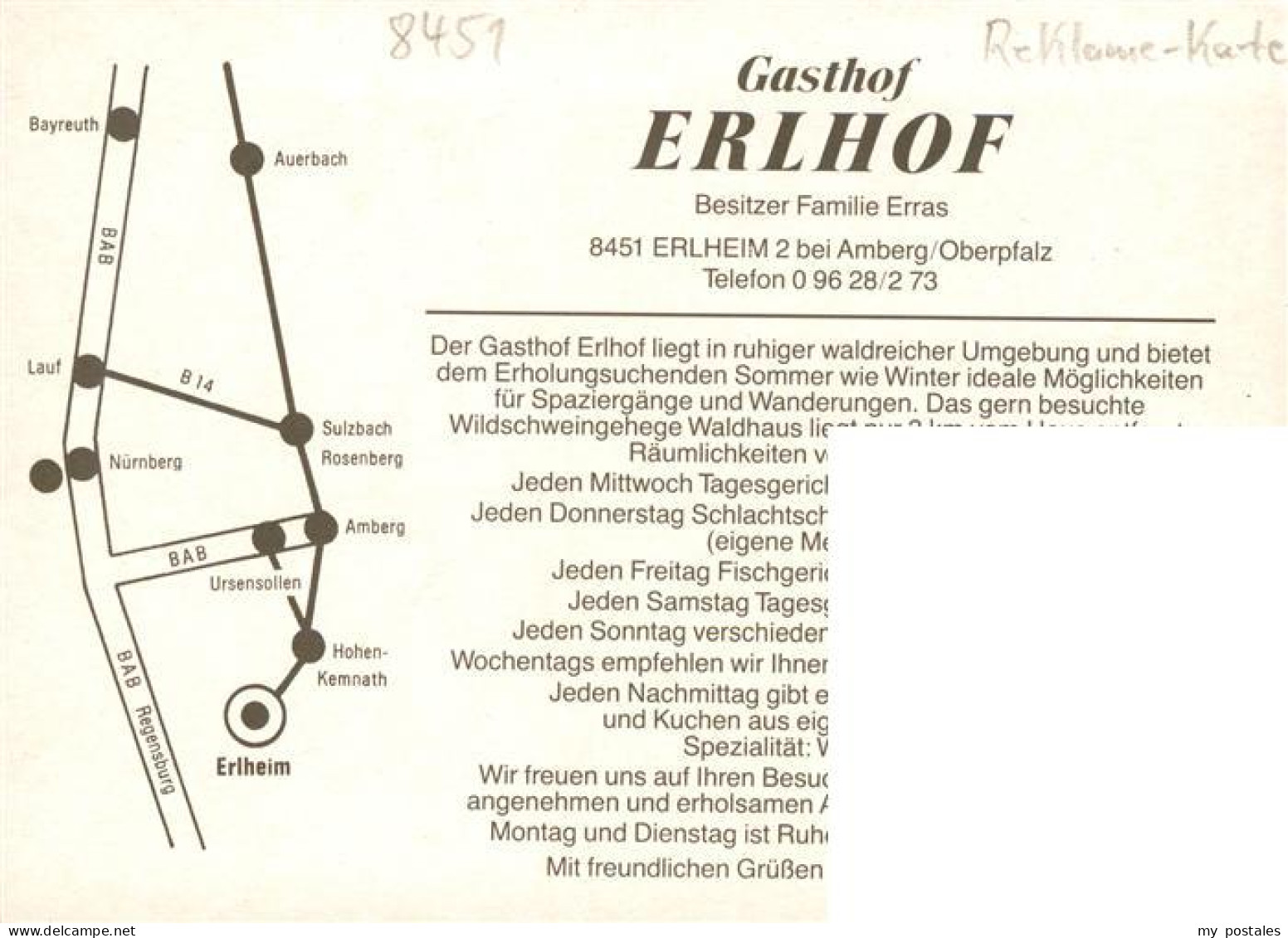 73892995 Erlheim Sulzbach-Rosenberg Panorama Gasthof Erlhof Gastraum Kaminzimmer - Sulzbach-Rosenberg