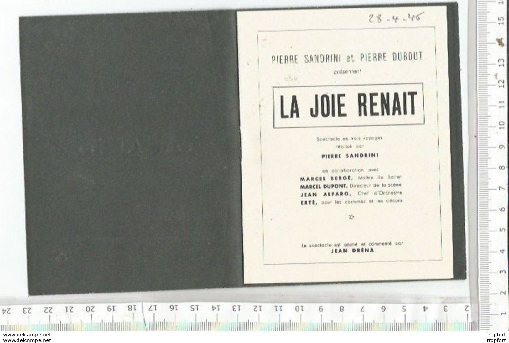 FF / SUPERBE PROGRAMME Théâtre Cabaret TABARIN 1946 FRENCH CANCAN Nu Girl  LA JOIE RENAIT - Programme