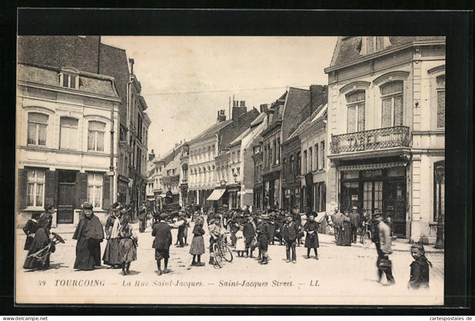 CPA Tourcoing, La Rue Saint-Jacques, Vue De La Rue  - Tourcoing