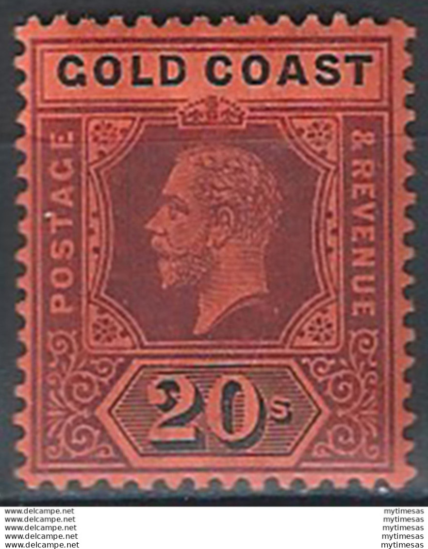 1913 Gold Coast Giorgio V 20s. MH SG N. 84 - Altri & Non Classificati