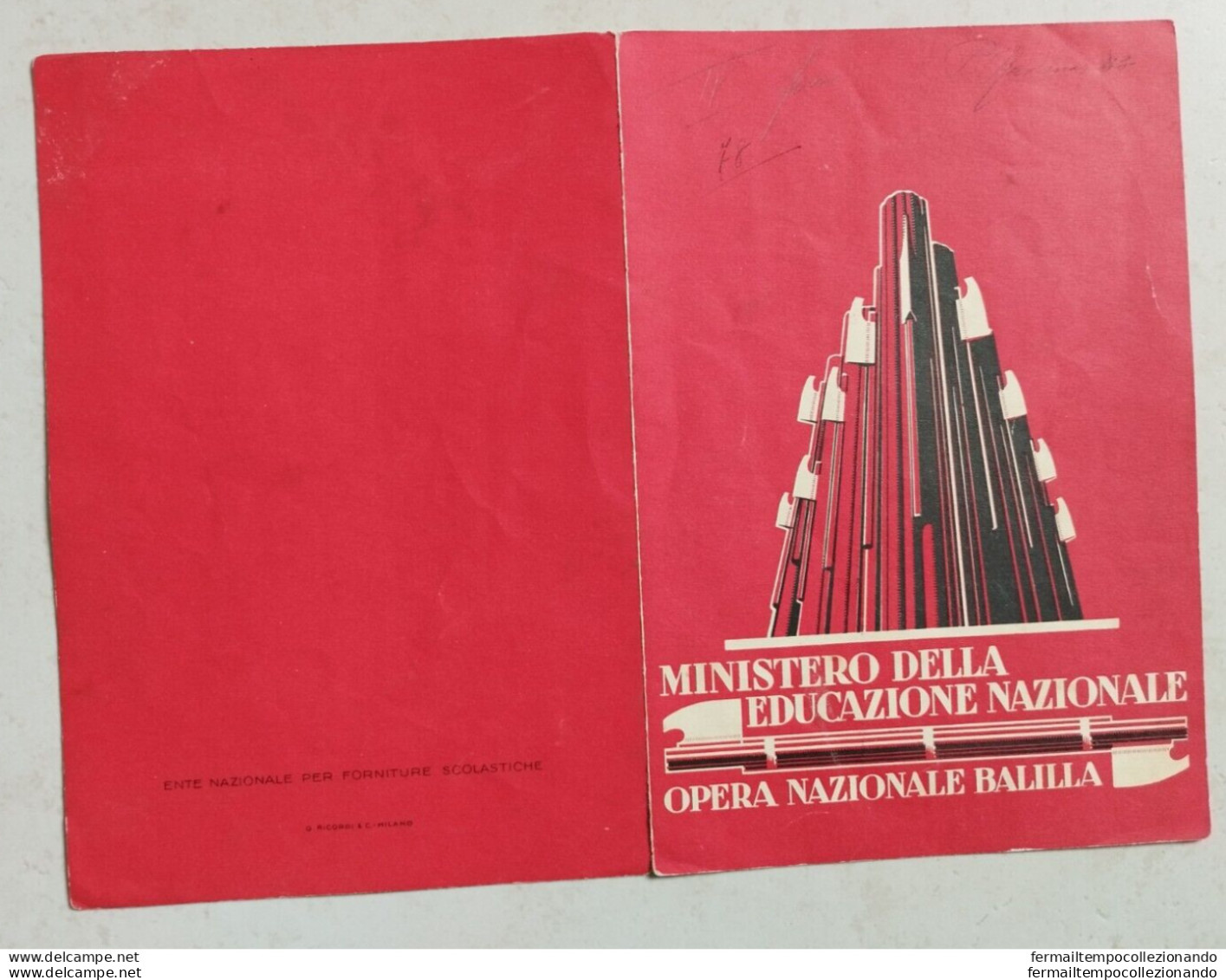 Bs42 Bari Pagella Fascista Ministero Dell'educazione Nazionale - Diploma's En Schoolrapporten