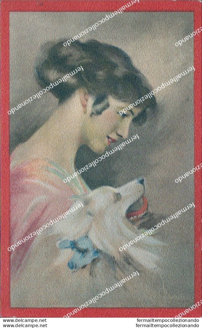 Bv520  Cartolina Art Deco Donnina Lady Donna Cupido Illustratore Artist Bagni - Autres & Non Classés