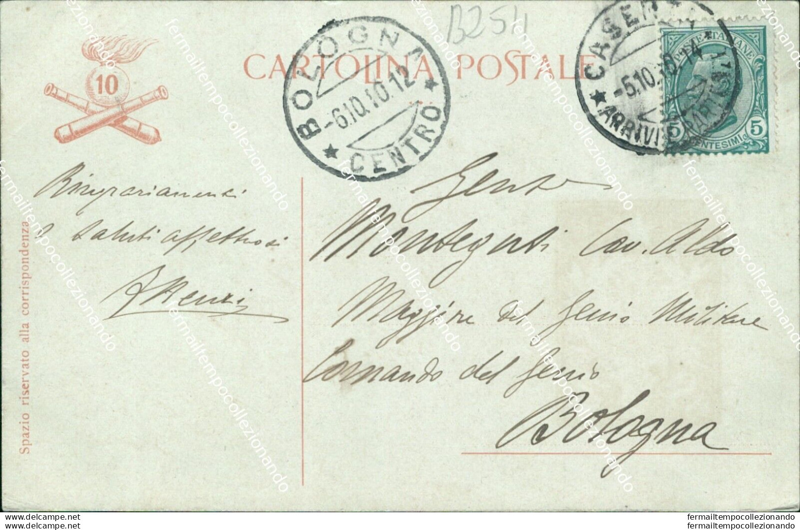 Bz511 Cartolina Militare 10 Reggimento Fanteria Caserta Www1 1 Guerra - Regiments