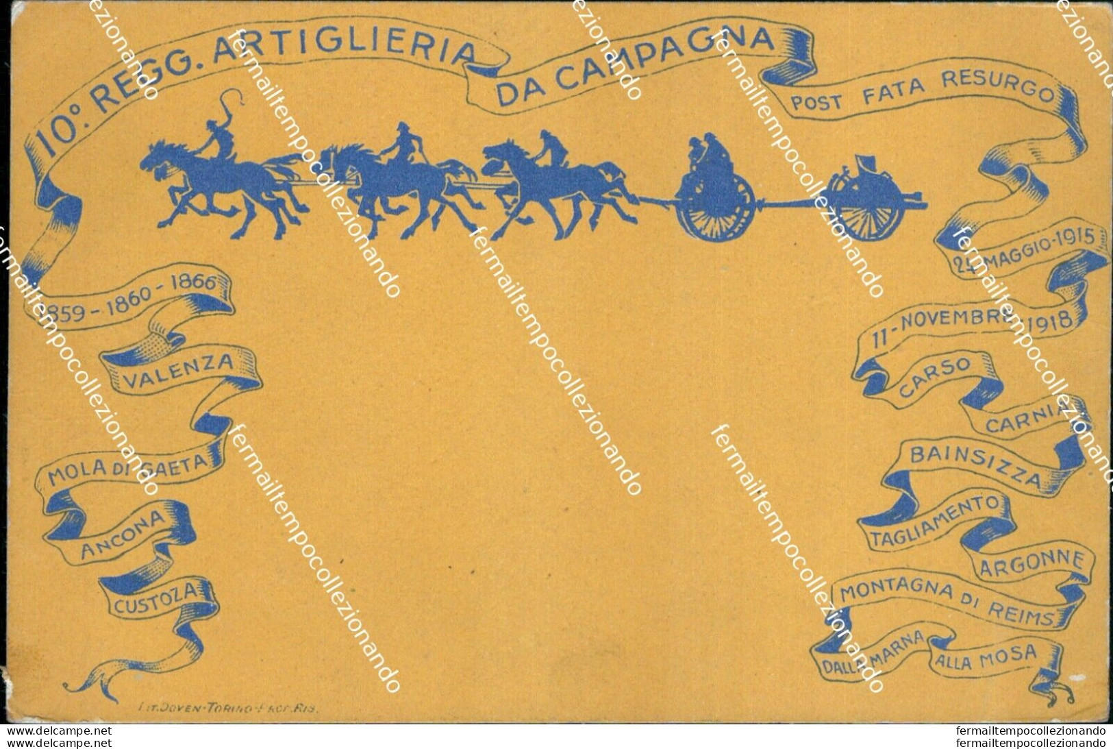 Bz512 Cartolina Militare 10 Reggimento Artiglieria Caserta Www1 1 Guerra - Regiments