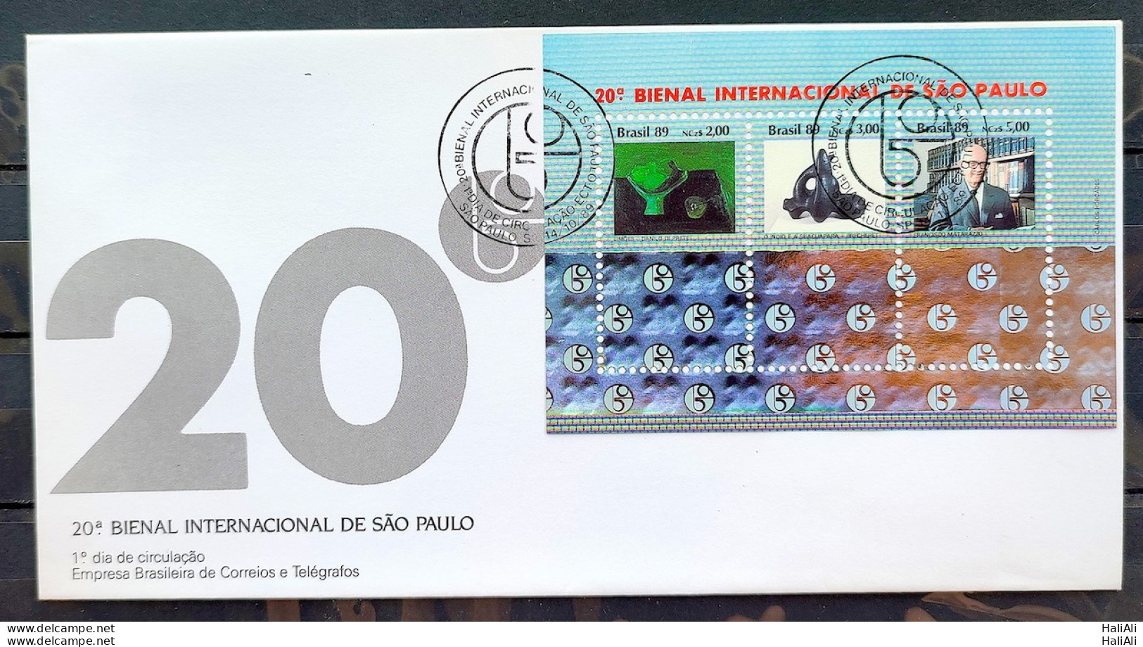 Brazil Envelope FDC 481 1989 Sao Paulo International Biennial Arte CBC SP 03 - FDC