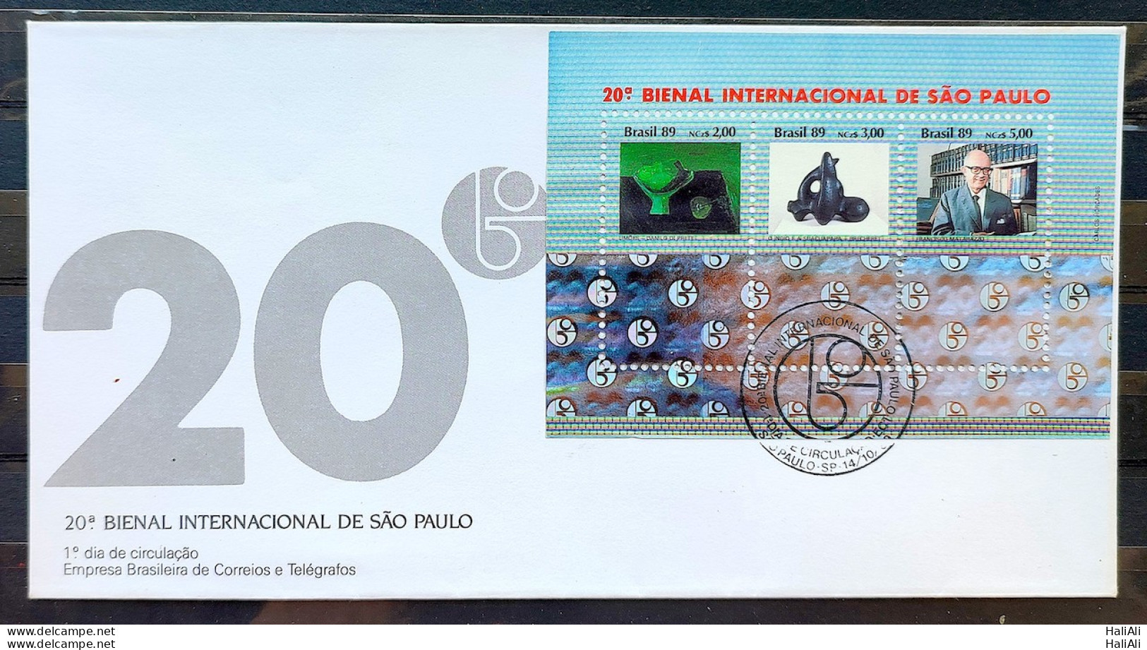 Brazil Envelope FDC 481 1989 Sao Paulo International Biennial Art CBC SP 05 - FDC