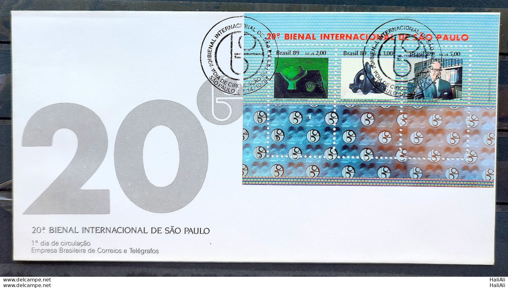 Brazil Envelope FDC 481 1989 Sao Paulo International Biennial Art CBC SP 04 - FDC