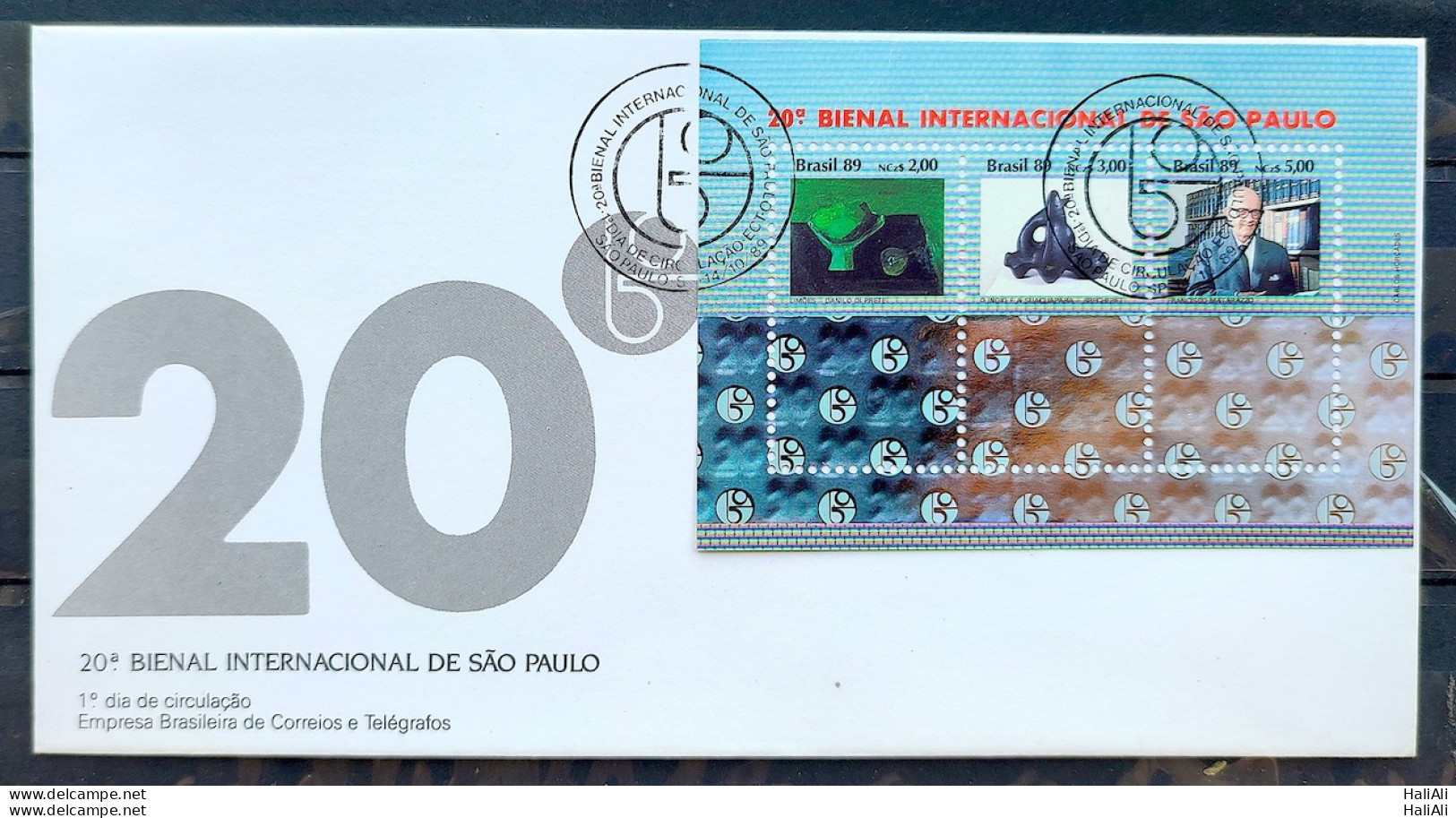 Brazil Envelope FDC 481 1989 Sao Paulo International Biennial Art CBC SP 02 - FDC