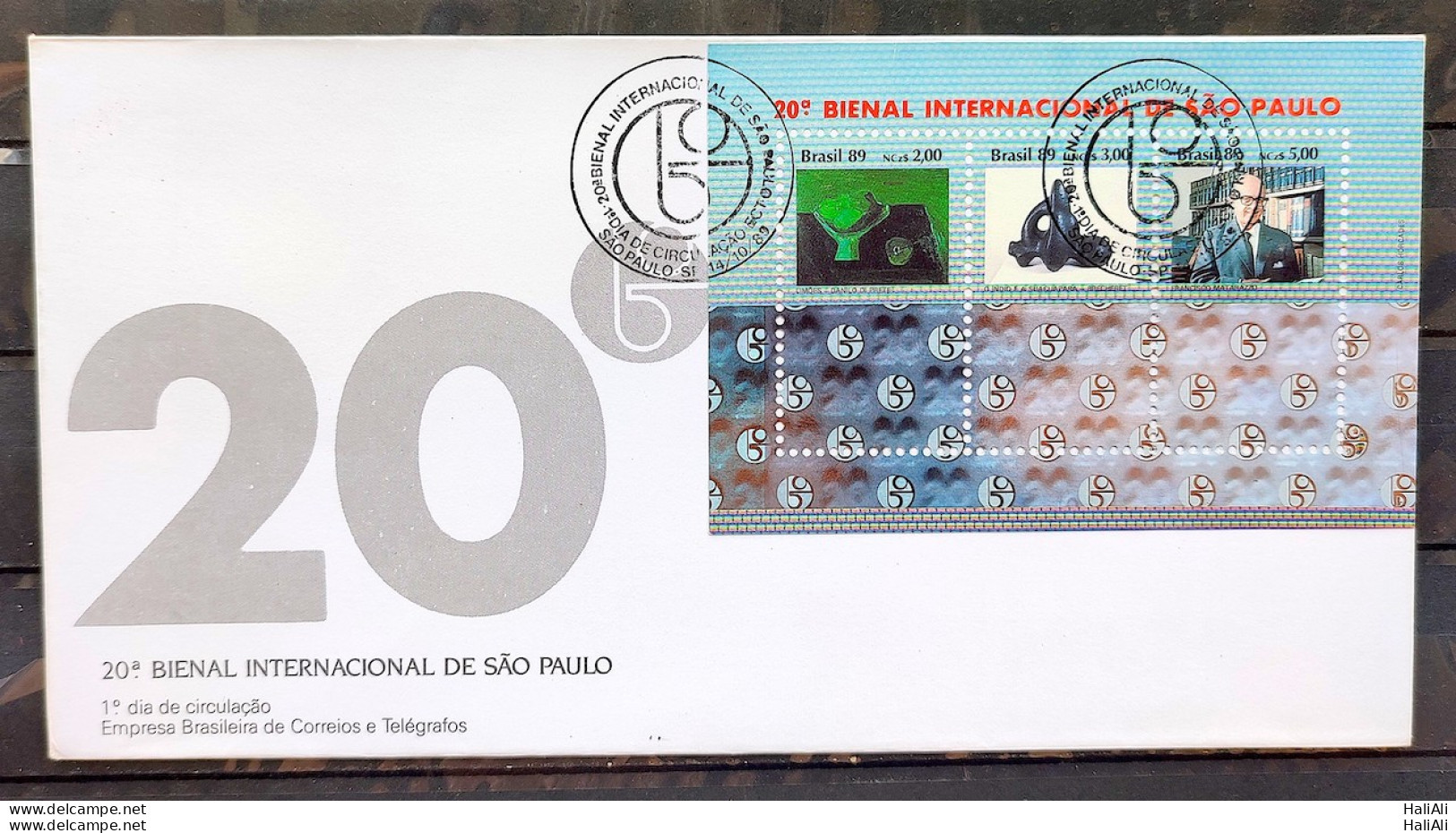 Brazil Envelope FDC 481 1989 Sao Paulo International Biennial Art CBC SP 01 - FDC