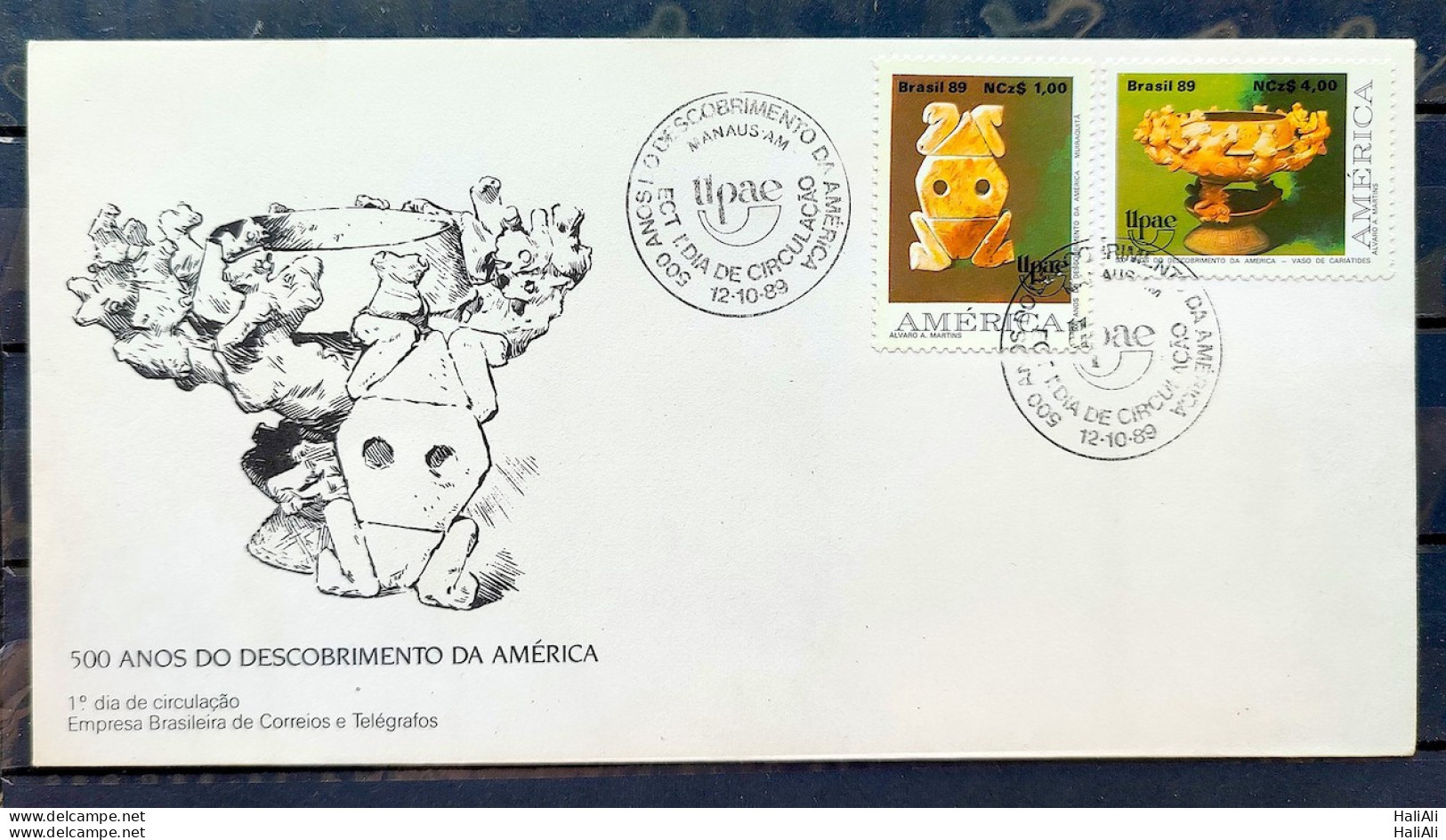 Brazil Envelope FDC 480 1989 Discovery Of America Indian CBC AM 03 - FDC