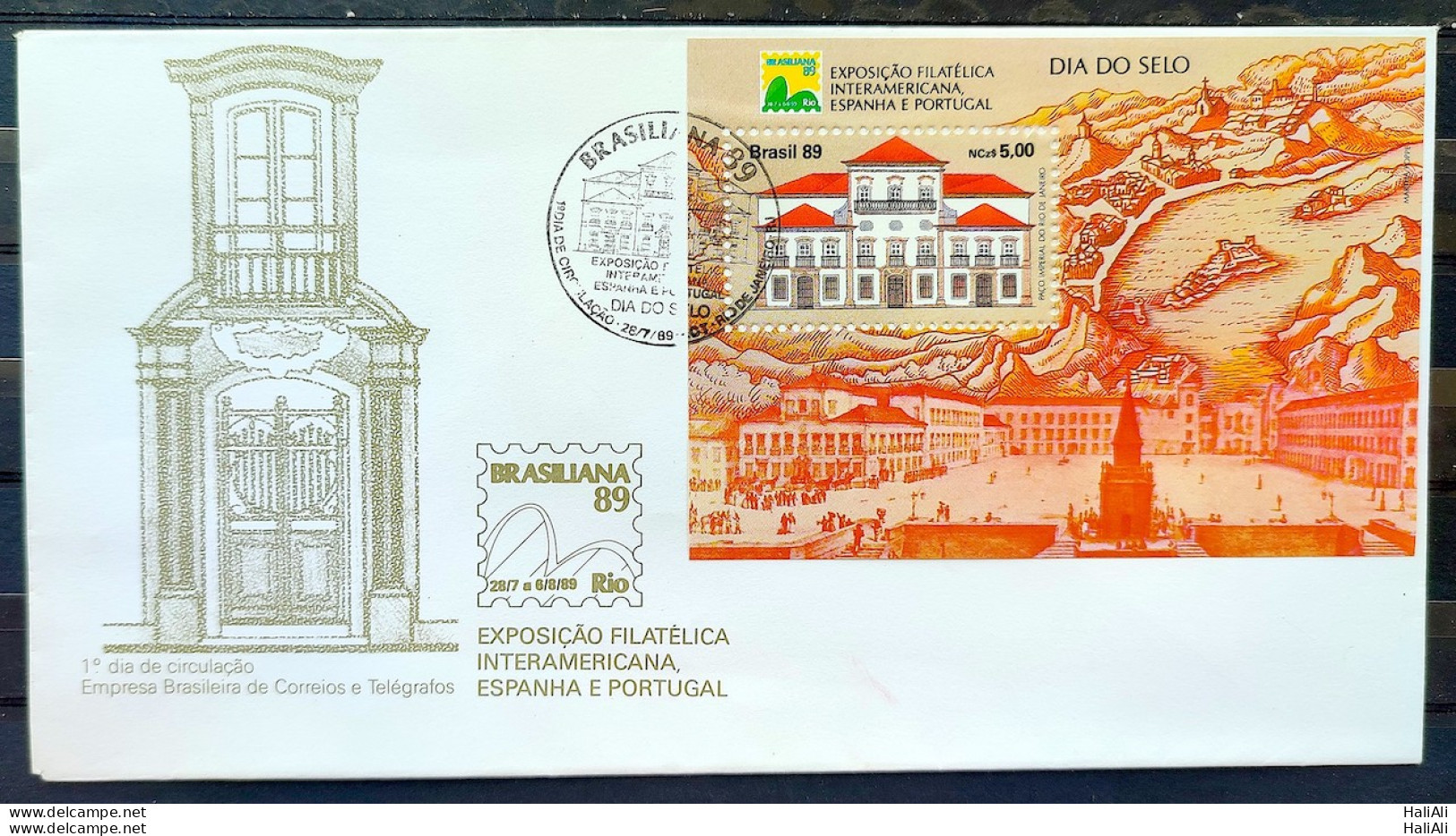 Brazil Envelope FDC 475 1989 BRAZIL STAMP BRASILIANA CBC RJ 01 - FDC