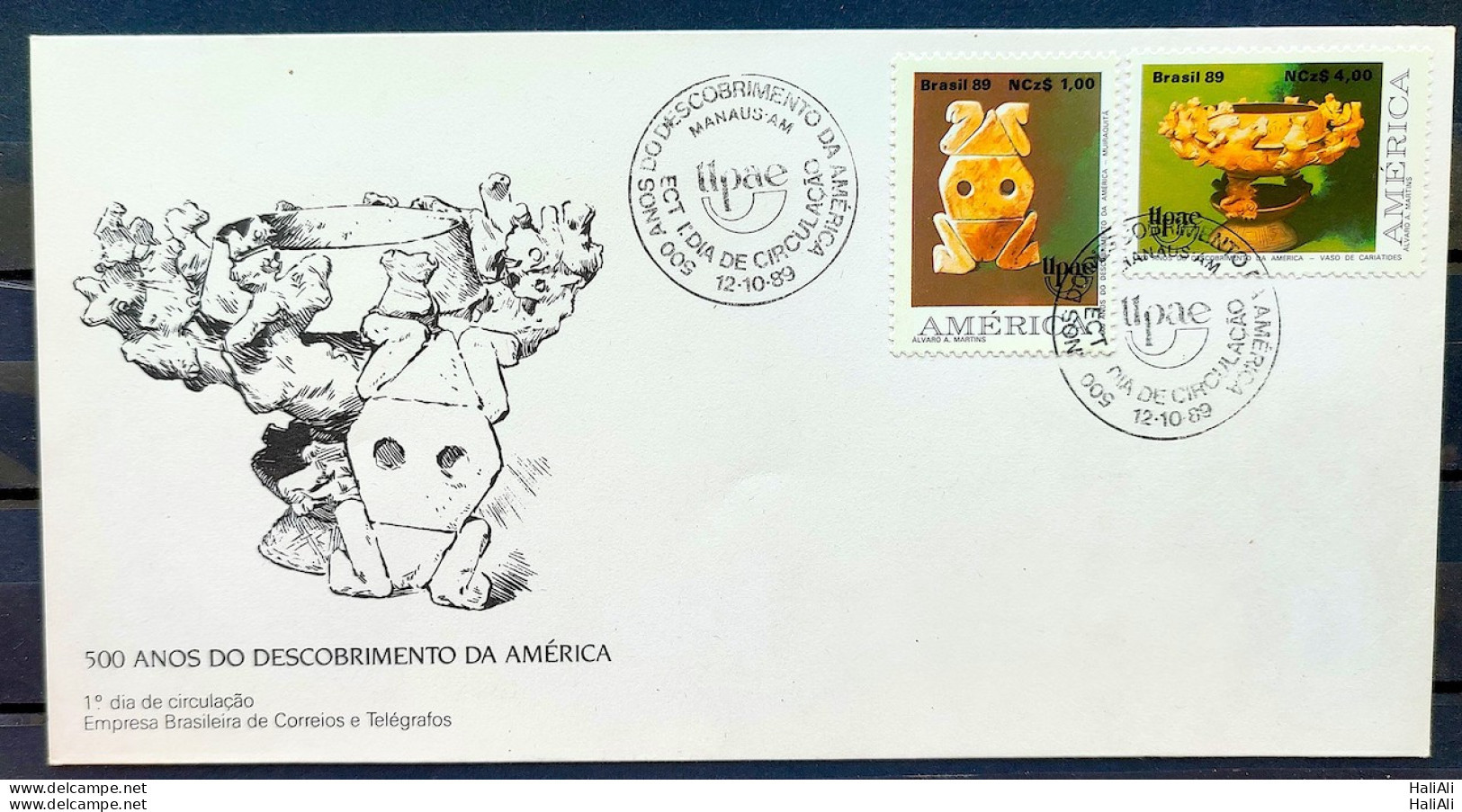 Brazil Envelope FDC 480 1989 Discovery Of America Indian CBC AM 02 - FDC