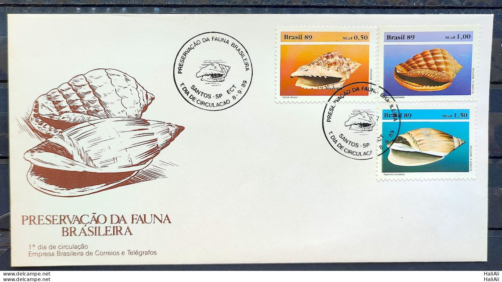 Brazil Envelope FDC 479 1989 Mollusks CBC SP 02 - FDC