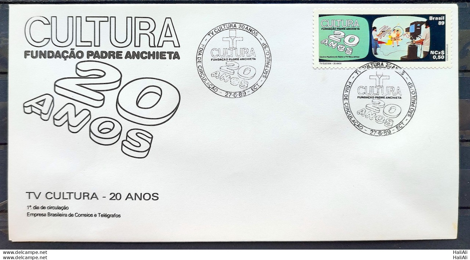 Brazil Envelope FDC 470 1989 TV Cultura Communication Television CBC SP 05 - Gebraucht