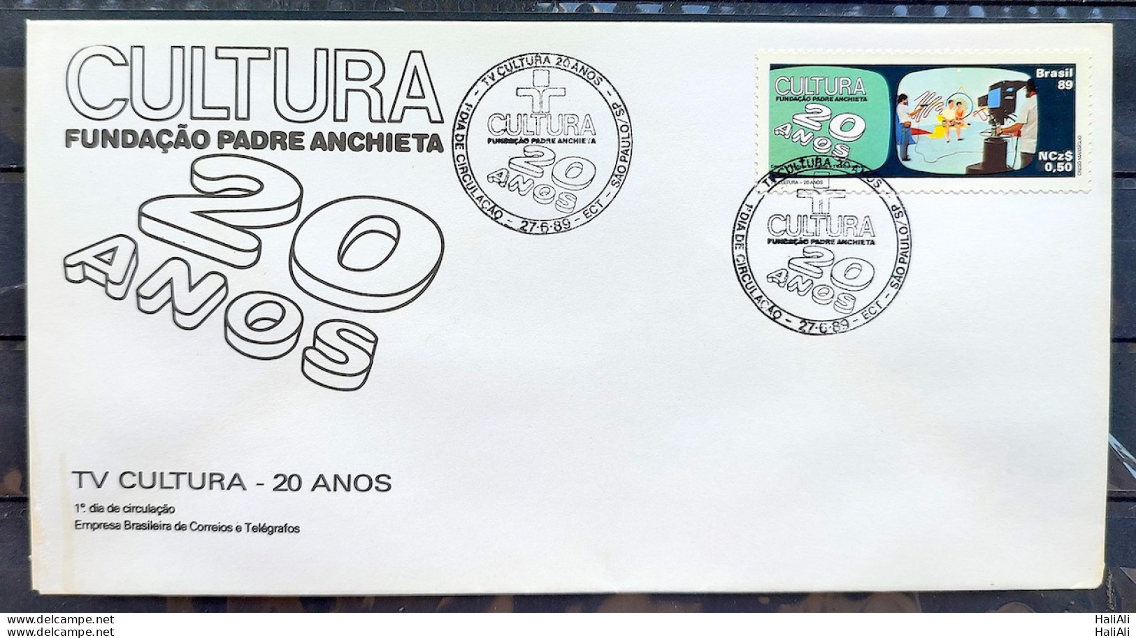 Brazil Envelope FDC 470 1989 TV Cultura Communication Television CBC SP 03 - Gebraucht