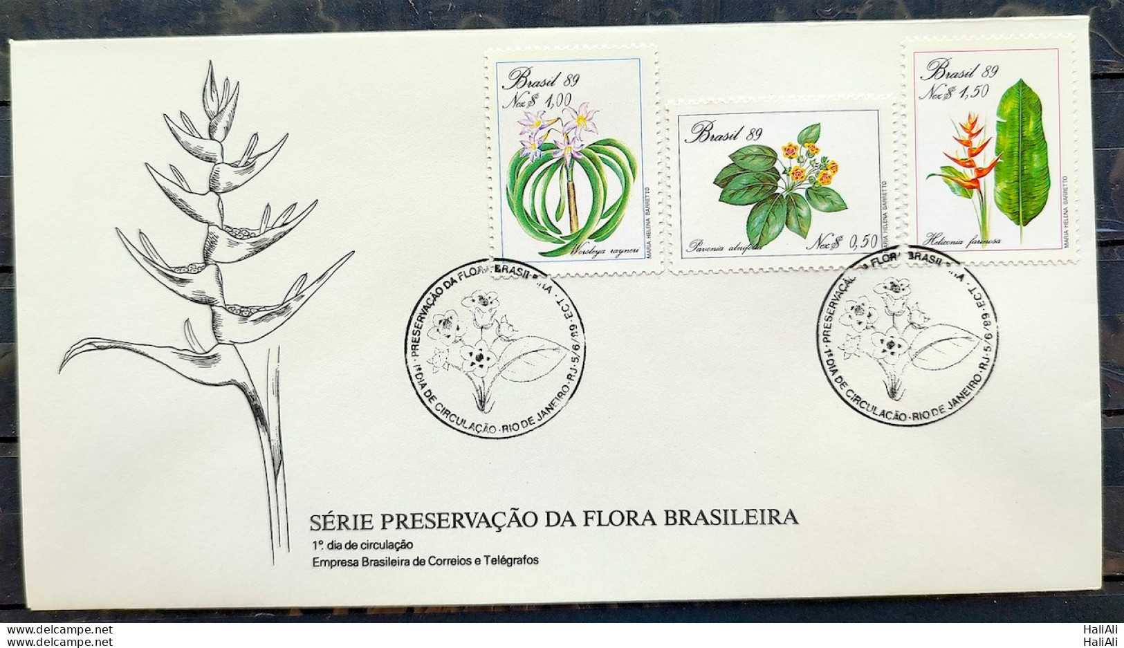 Brazil Envelope FDC 469 1989 Brazilian Flora CBC BSB 02 - Used Stamps