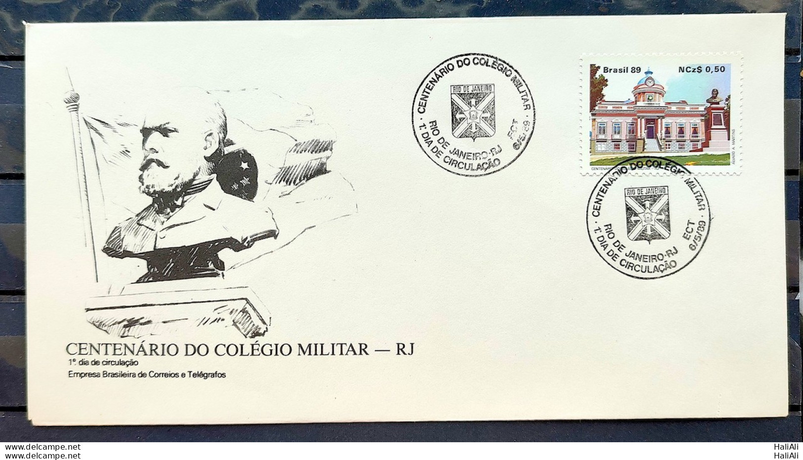 Brazil Envelope FDC 468 1989 MILITARY COLLEGE EDUCATION CBC RJ 02 - Used Stamps