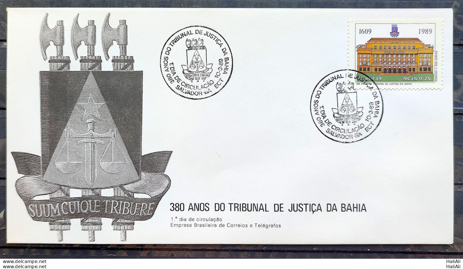 Brazil Envelope FDC 462 1989 Bahia Law Court CBC BA 03 - FDC