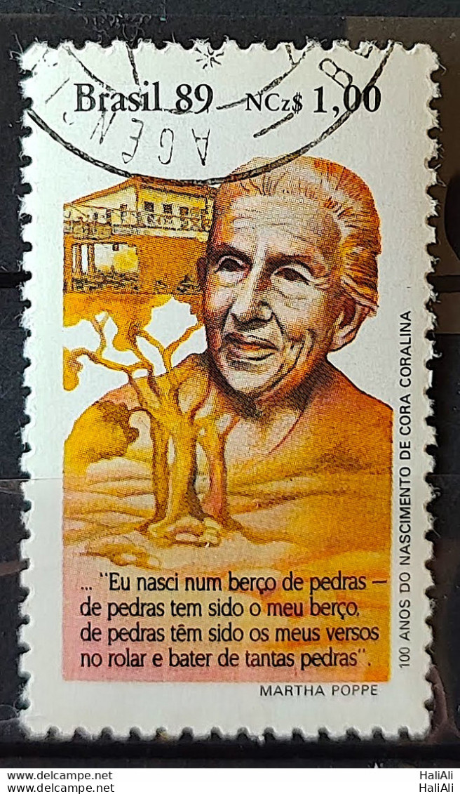 C 1653 Brazil Stamp Book Day Literature Cora Coralina 1989 Circulated 5 - Gebraucht