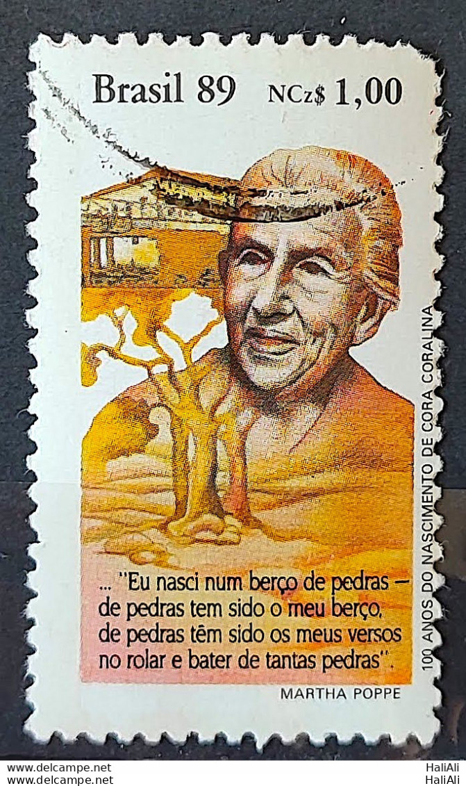 C 1653 Brazil Stamp Book Day Literature Cora Coralina 1989 Circulated 1 - Oblitérés